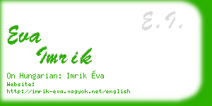 eva imrik business card